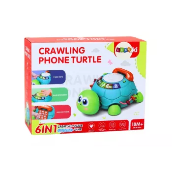 LEAN TOYS Interactive Educational Turtle Phone 6in1 Lights Sounds Green