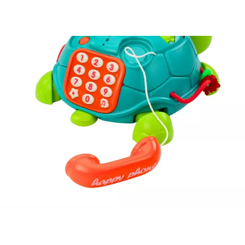 LEAN TOYS Interactive Educational Turtle Phone 6in1 Lights Sounds Green