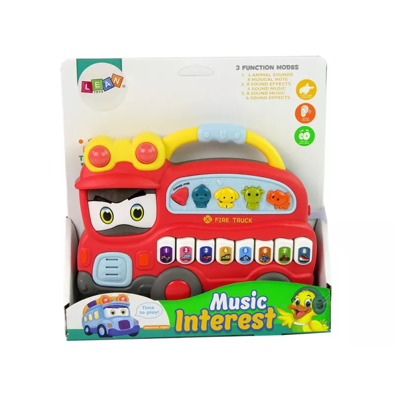 LEAN TOYS Interactive Piano Fire Brigade Sound Animals Vehicle Sounds Melodies