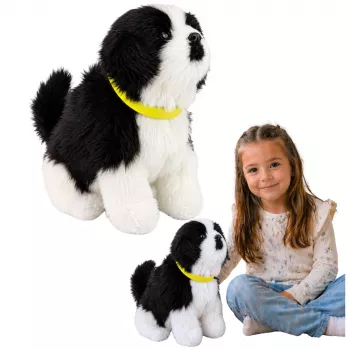 LEAN TOYS Interactive Plush Dog Soft Fur Border Collie Breed