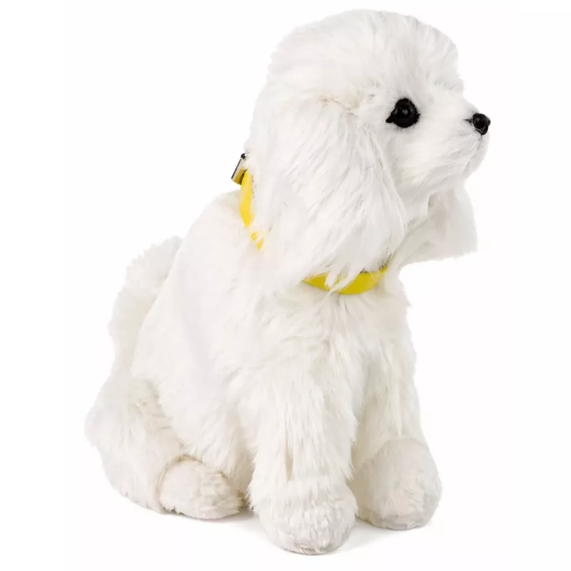 LEAN TOYS Interactive Plush Dog Soft Fur Breed Poodle Stroke Its Head and Learn Its Functions