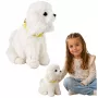 LEAN TOYS Interactive Plush Dog Soft Fur Breed Poodle Stroke Its Head and Learn Its Functions