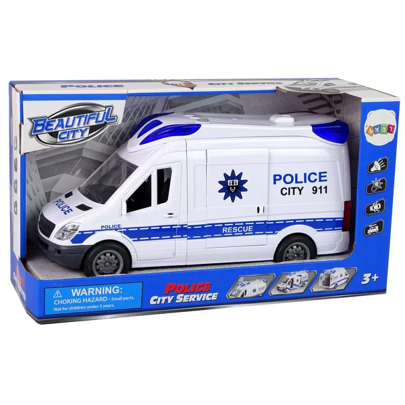 LEAN TOYS Interactive Police Radio Car with Light and Sound Effects, Opening Doors