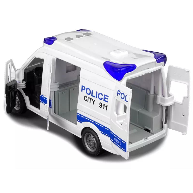 LEAN TOYS Interactive Police Radio Car with Light and Sound Effects, Opening Doors