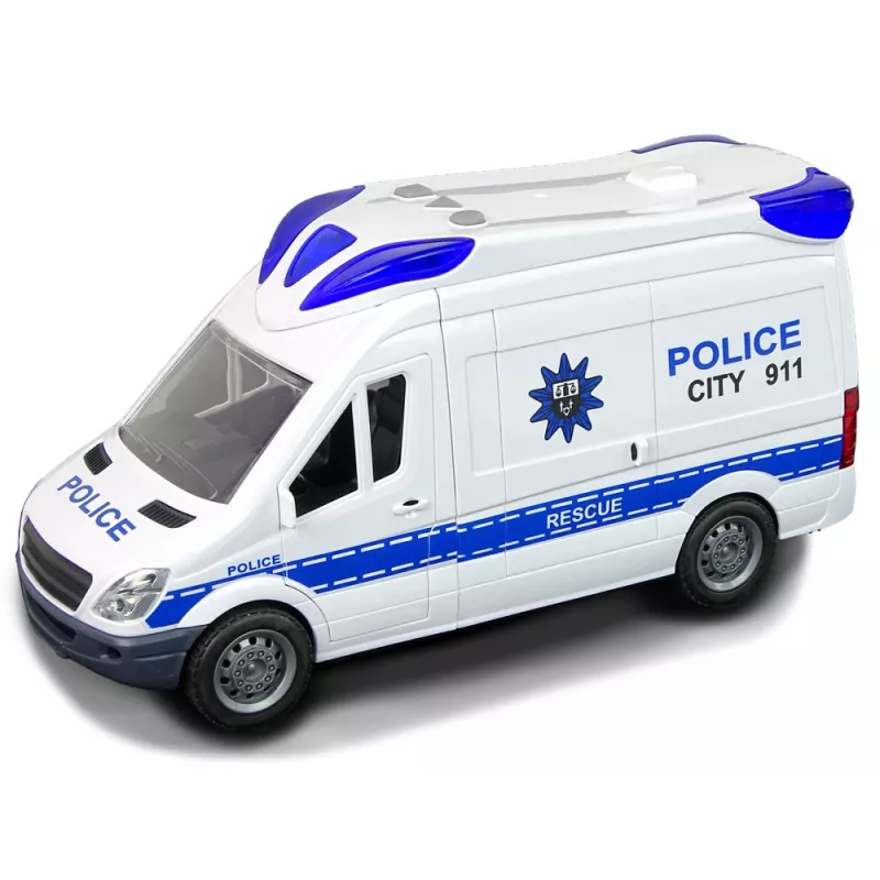 LEAN TOYS Interactive Police Radio Car with Light and Sound Effects, Opening Doors