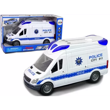 LEAN TOYS Interactive Police Radio Car with Light and Sound Effects, Opening Doors