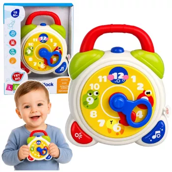 LEAN TOYS Interactive Sensory Alarm Clock for Toddlers with Lights and Sounds - Fox Design, USB-C Rechargeable