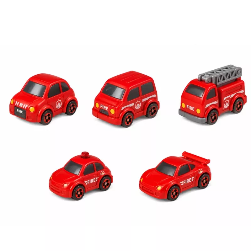 LEAN TOYS Interactive Track Car Parking Workshop Car Wash – Fire Department Play Set with 8 Cars