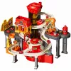 LEAN TOYS Interactive Track Car Parking Workshop Car Wash – Fire Department Play Set with 8 Cars