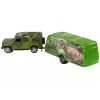 LEAN TOYS Jeep Vehicle Set with Pulling Dinosaur Trailer