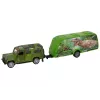 LEAN TOYS Jeep Vehicle Set with Pulling Dinosaur Trailer