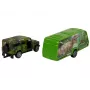 LEAN TOYS Jeep Vehicle Set with Pulling Dinosaur Trailer
