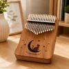 LEAN TOYS Kalimba 17 Keys Wooden Musical Instrument with Accessories Bag