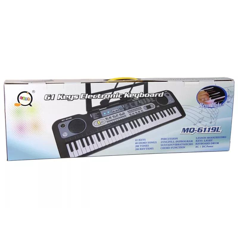 LEAN TOYS Keyboard with Microphone Musical Instrument for Children Black