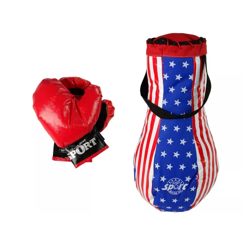 LEAN TOYS Kids Punch Bag Kit Childrens Mega Boxing Set + Gloves Boxing Bag Set 40 cm