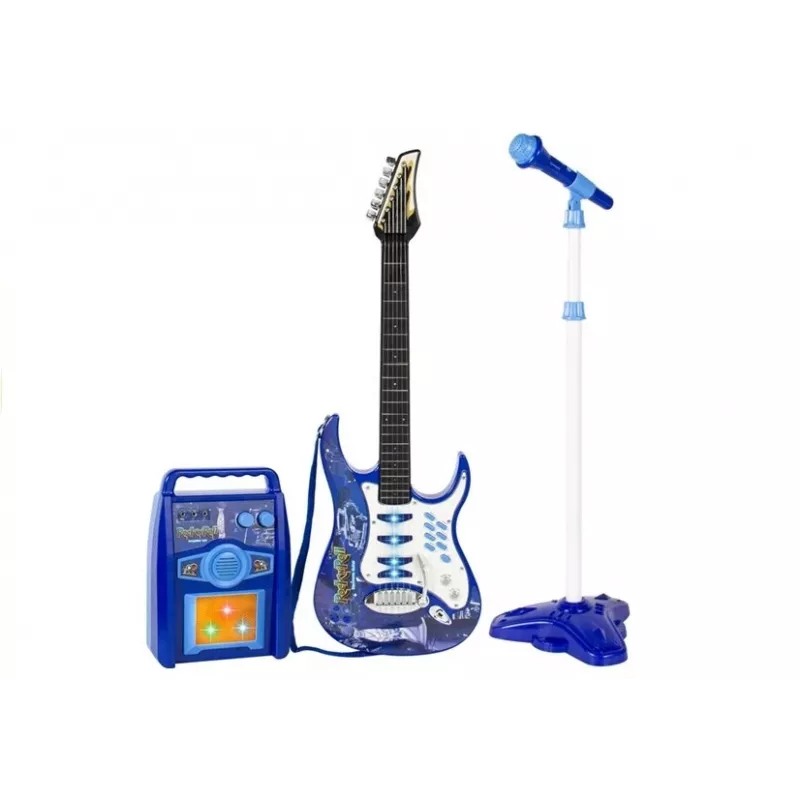 LEAN TOYS Kids Toy Guitar Amplifier Microphone MP3 Input - 3+ Years Musical Instrument Set