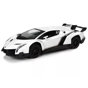 LEAN TOYS Lamborghini Veneno 1:24 Remote Control Car, White with 2.4GHz and Lights