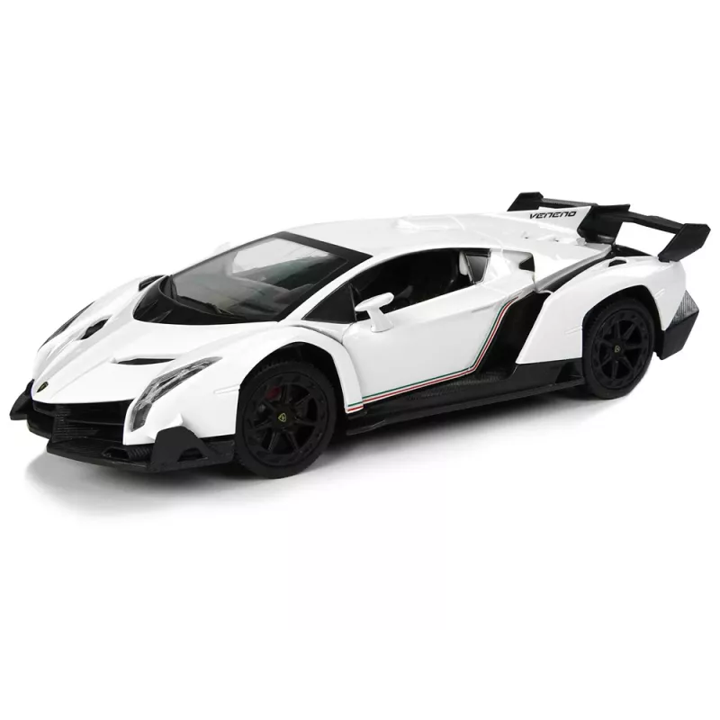 LEAN TOYS Lamborghini Veneno 1:24 Remote Control Car, White with 2.4GHz and Lights