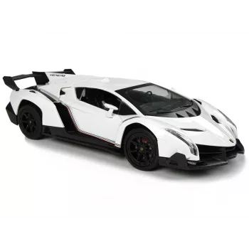 LEAN TOYS Lamborghini Veneno 1:24 Remote Control Car, White with 2.4GHz and Lights