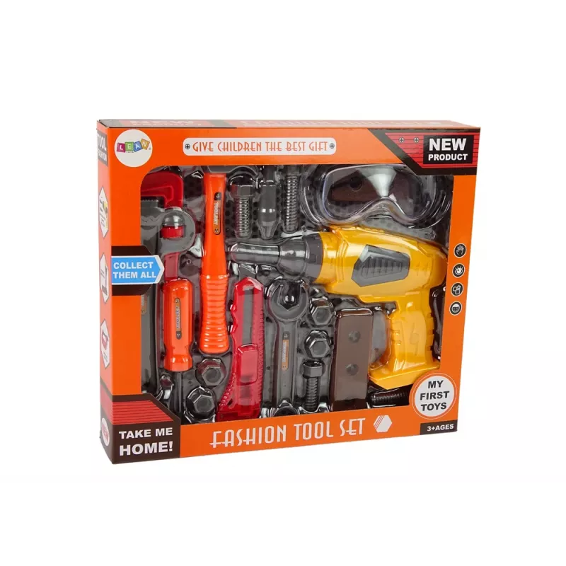 LEAN TOYS Large DIY Kit Tool Kit + Battery Drill Handyman Set