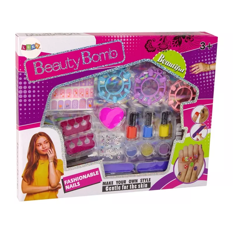 LEAN TOYS Large Nail Painting Set Nail Lacquers Stickers Separators