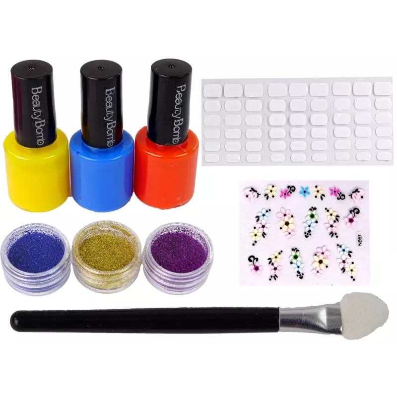 LEAN TOYS Large Nail Painting Set Nail Lacquers Stickers Separators