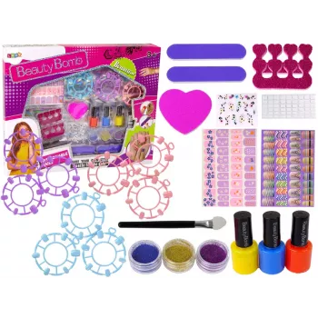 LEAN TOYS Large Nail Painting Set Nail Lacquers Stickers Separators