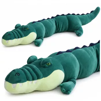 LEAN TOYS Large Plush Crocodile Mascot Cuddly Toy Realistic Green 150 cm