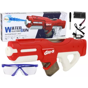 LEAN TOYS Large Red Water Gun 750ml with Glasses
