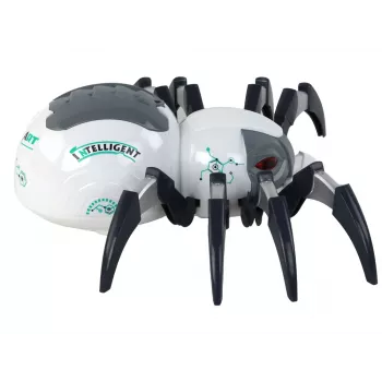 LEAN TOYS Large Remote Controlled RC Spider, Battery Operated, White and Gray