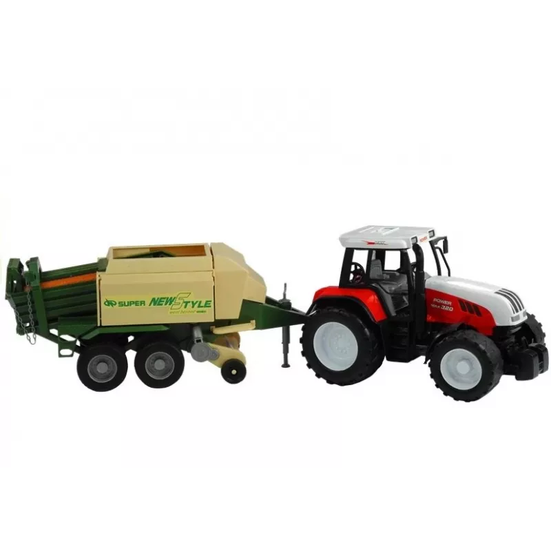LEAN TOYS Large Tractor with a Trailer Agricultural Machine 65 cm