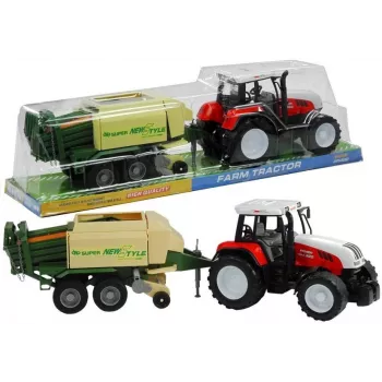 LEAN TOYS Large Tractor with a Trailer Agricultural Machine 65 cm
