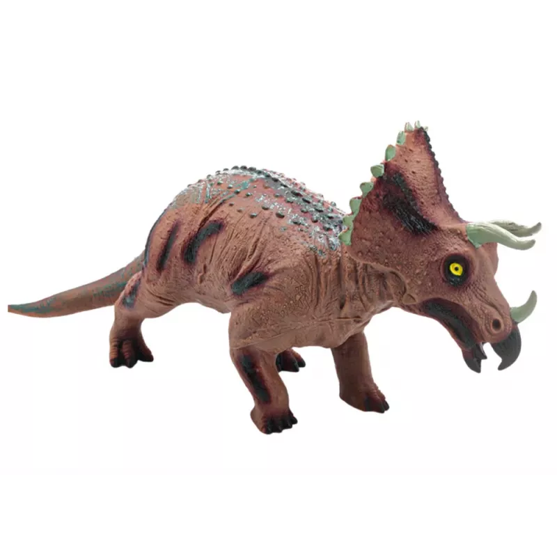 LEAN TOYS Large Triceratops Dinosaur Figure Sound 36 cm Brown