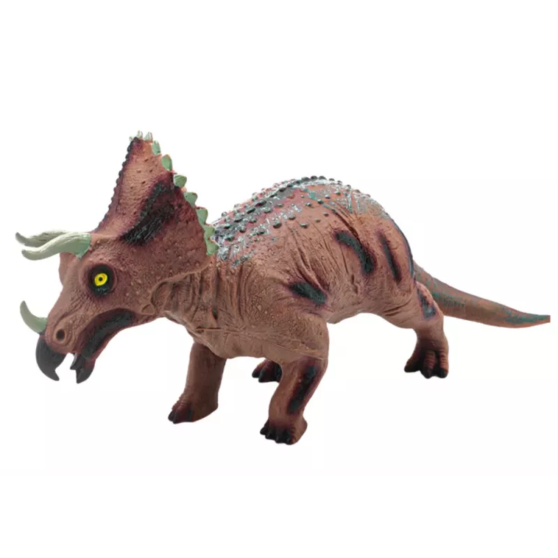 LEAN TOYS Large Triceratops Dinosaur Figure Sound 36 cm Brown