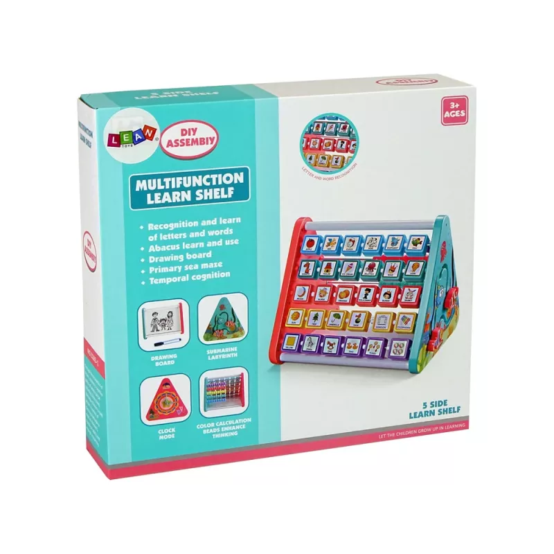 LEAN TOYS Learning Shelf Triangle Counters Letters Objects Animals