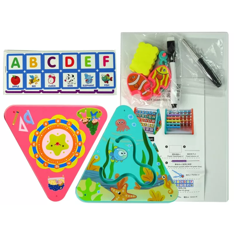 LEAN TOYS Learning Shelf Triangle Counters Letters Objects Animals