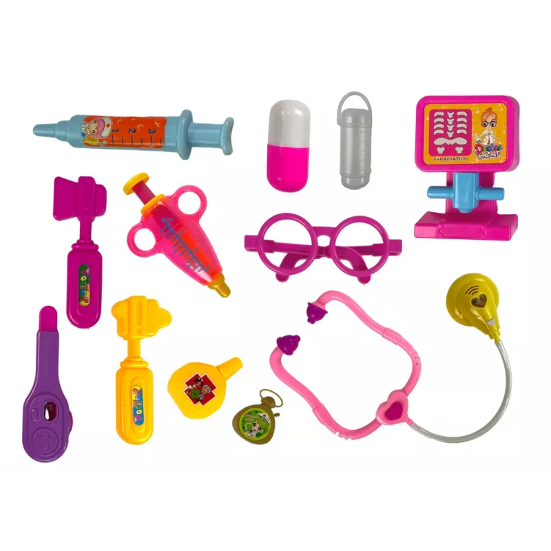 LEAN TOYS Little Doctor Set Case Pink Stethoscope