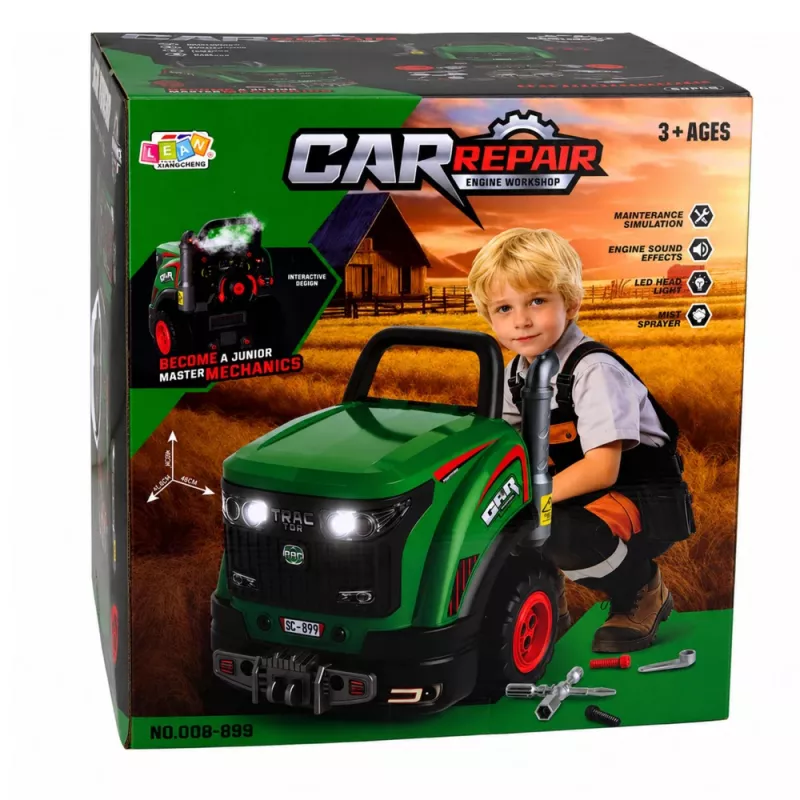 LEAN TOYS Little Handyman's Disassembly Tractor with Lights, Sounds and Steam