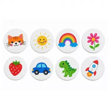 LEAN TOYS Magic 3D Painting Paper DIY Wood Pulp Discs 20 Pcs 6cm