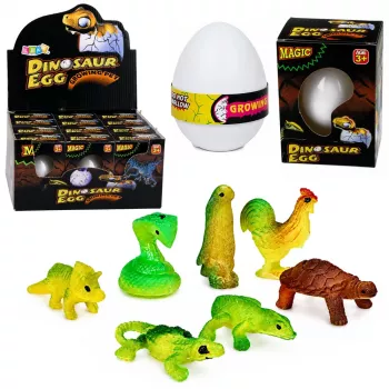 LEAN TOYS Magic Egg Hatching Dinosaur in Water Egg White 6.5 cm