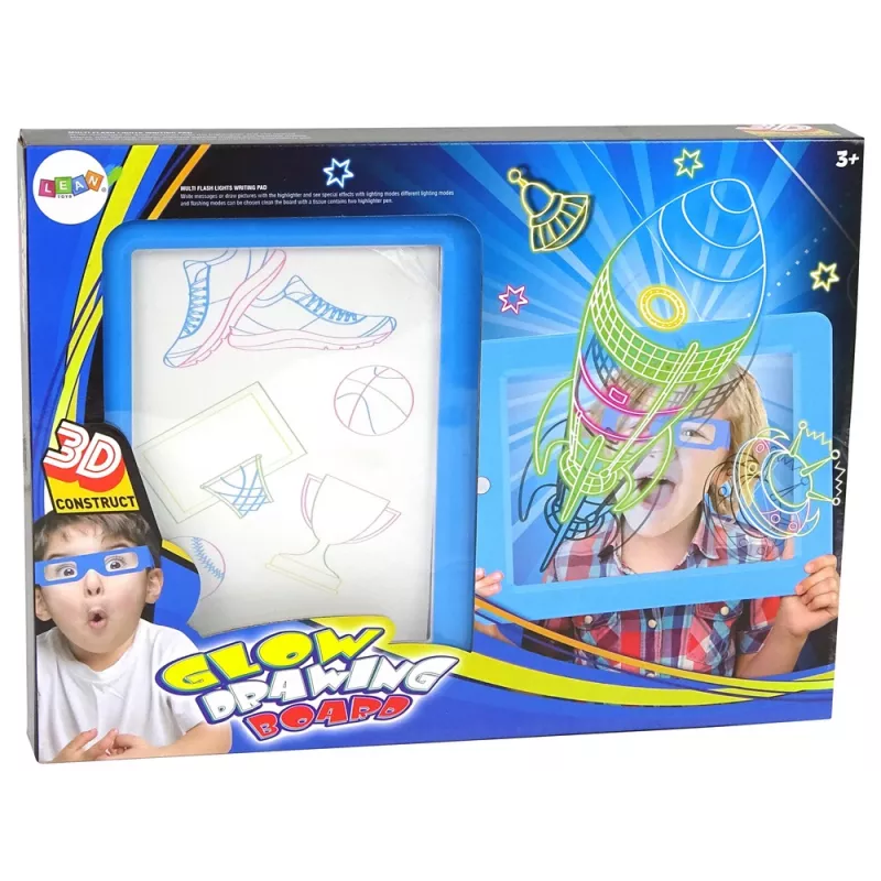 LEAN TOYS Magic Illuminated 3D Whiteboard Glasses Blue