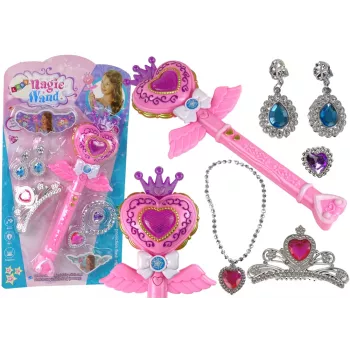 LEAN TOYS Magical Fairy Tale Princesses Set with Interactive Wand, Light, Sound, and Star Projector Function