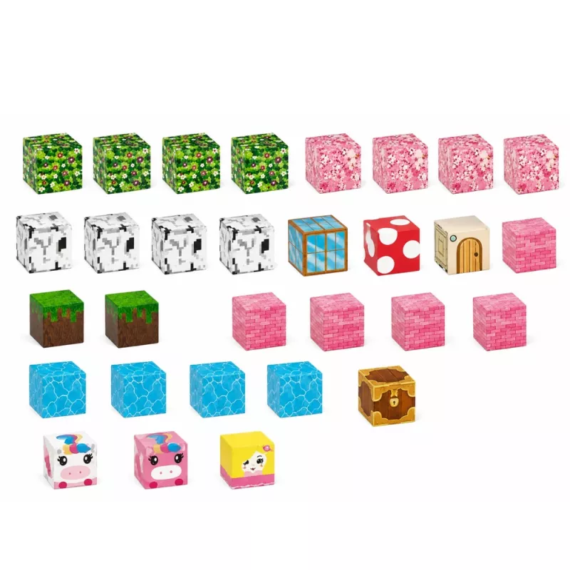LEAN TOYS Magnetic Building Blocks 50-Piece Set – 3D Pixel Unicorn Cubes, ABS Plastic, Creative Construction Toy
