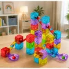 LEAN TOYS Magnetic Building Blocks 60 pcs - Colourful Cube Ball Track Construction Set