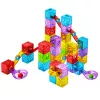 LEAN TOYS Magnetic Building Blocks 60 pcs - Colourful Cube Ball Track Construction Set