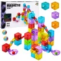 LEAN TOYS Magnetic Building Blocks 60 pcs - Colourful Cube Ball Track Construction Set
