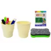 LEAN TOYS Magnetic Chalk Board Blue Red Accessories