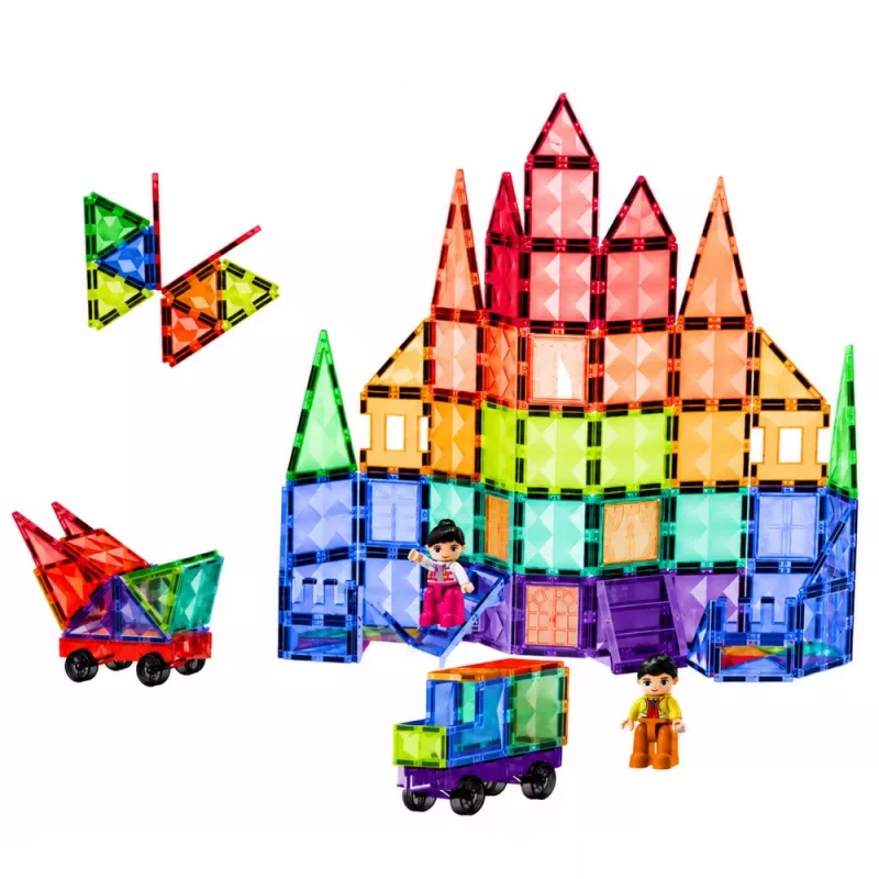 LEAN TOYS Magnetic Construction Blocks 3D Panels Creative STEM Colorful 100 pcs