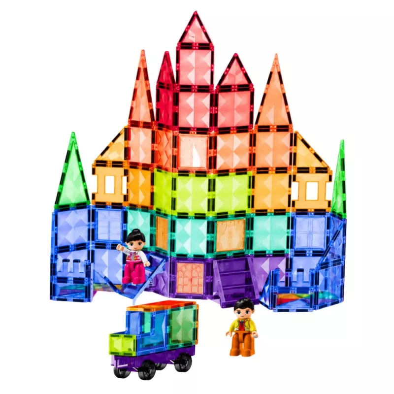 LEAN TOYS Magnetic Construction Blocks 3D Panels Creative STEM Colorful 100 pcs