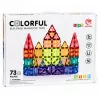 LEAN TOYS Magnetic Construction Blocks 3D Panels Creative STEM Colorful 73 pcs